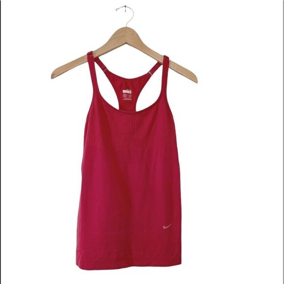 Nike FitDri Dark Pink Athletic Racerback Tank Top - Picture 1 of 7